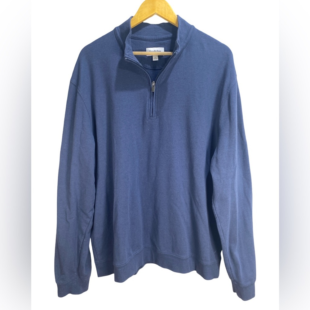 Goodfellow & Co Men’s XL Navy Quarter Zip Pullover‎ Long Sleeve Business Casual